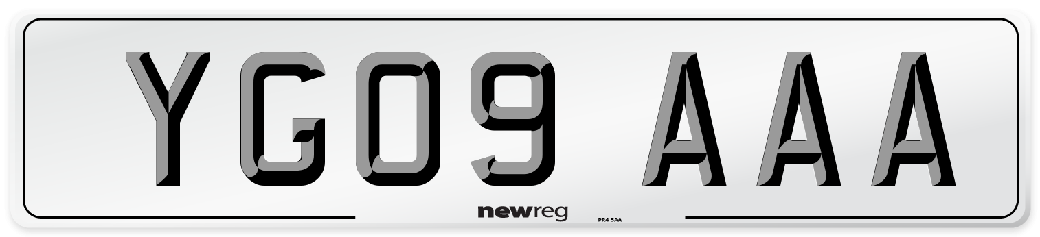 YG09 AAA Number Plate from New Reg